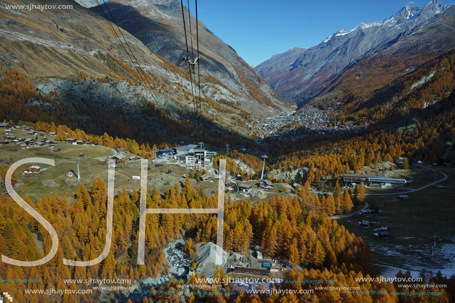 Amazing Autumn Landscape to Zermatt, Canton of Valais, Switzerland
