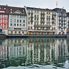 Amazig view of old town of Luzern and The Reuss River, Switzerland