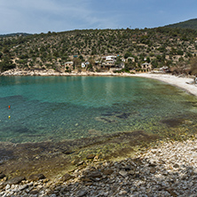 Amazing Panorama to village and beach of Aliki,Thassos island,  East Macedonia and Thrace, Greece
