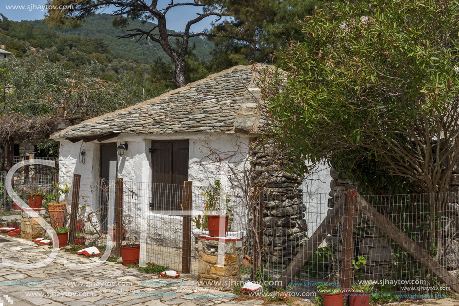 Old stone house in village of Aliki,Thassos island,  East Macedonia and Thrace, Greece