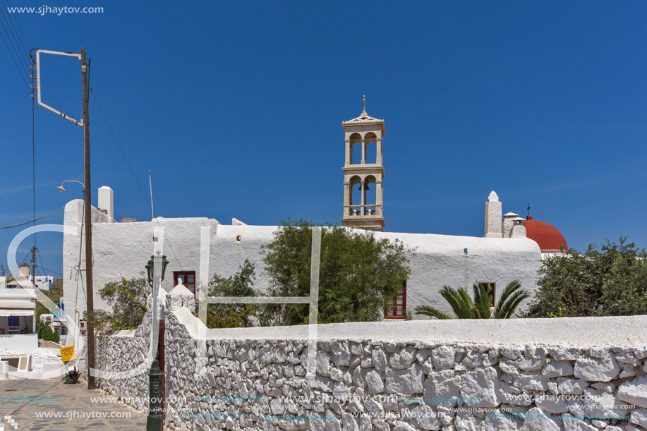Panagia Tourliani monastery in Town of Ano Mera, island of Mykonos, Cyclades, Greece