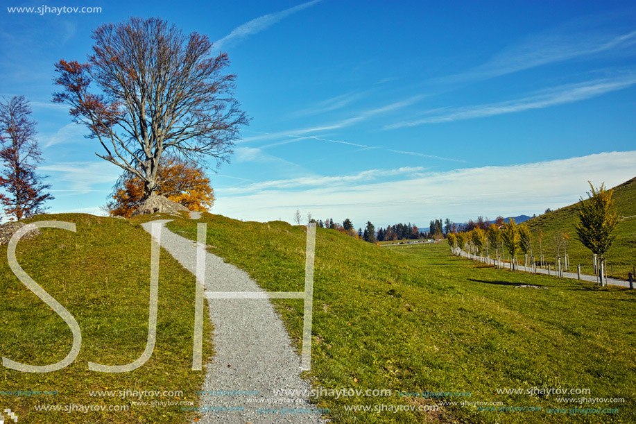 Amazing autumn Landscape near mount Rigi, Alps, Switzerland