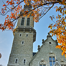 Autumn Landscape of St. Jacob church, Zurich, Switzerland