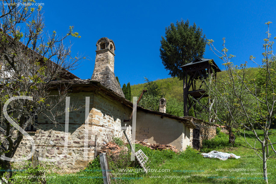 Old Buildings and Bell Tower in Temski monastery St. George, Pirot Region, Republic of Serbia