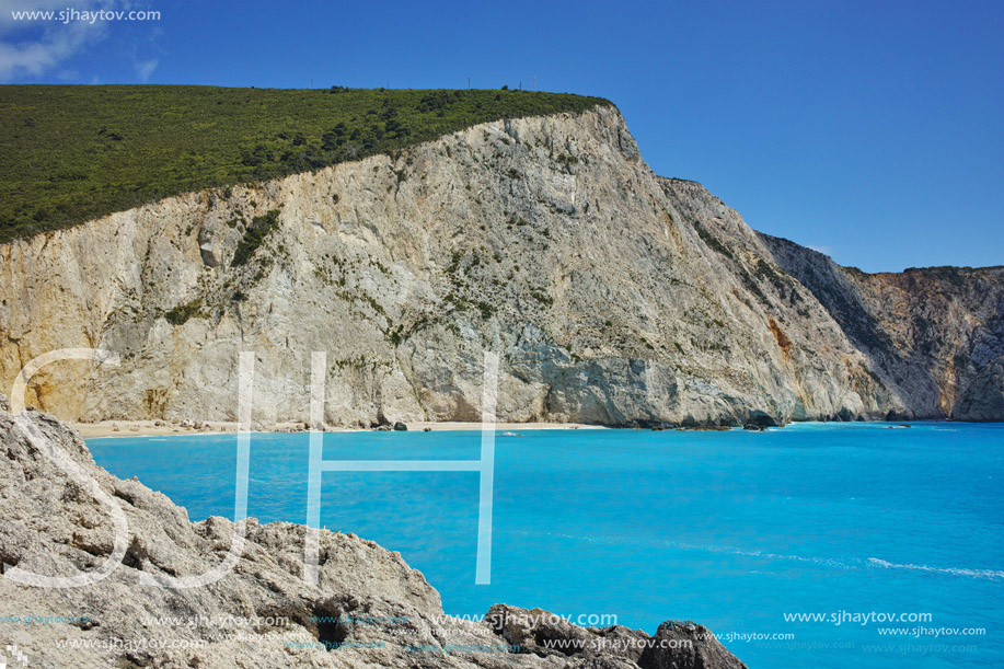 Blue waters of Porto Katsiki Beach, Lefkada, Ionian Islands, Greece
