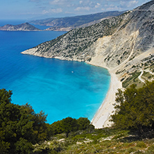Panorama of Myrtos beach, Kefalonia, Ionian islands, Greece