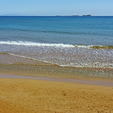 Panorama of Xi Beach,beach with red sand in Kefalonia, Ionian islands, Greece