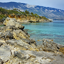 Blue waters of Pesada beach, Kefalonia, Ionian islands, Greece