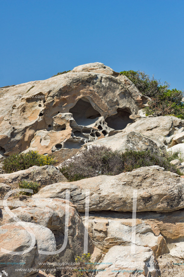 rock formations in kolymbithres beach, Paros island, Cyclades, Greece