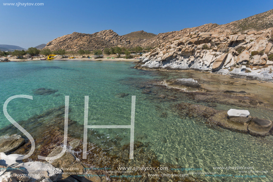 Clean Waters and  rock formations of kolymbithres beach, Paros island, Cyclades, Greece