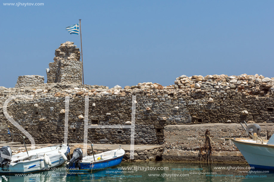 Venetian fortress and port in Naoussa town, Paros island, Cyclades, Greece