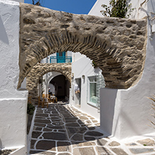 Old stone house in Naoussa town, Paros island, Cyclades, Greece