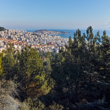 Panoramic view to city of Kavala, East Macedonia and Thrace, Greece