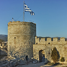 Tower of the Byzantine fortress in Kavala, East Macedonia and Thrace, Greece