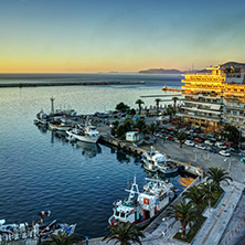 Amazing Cityscape sunrise of Kavala,  East Macedonia and Thrace, Greece
