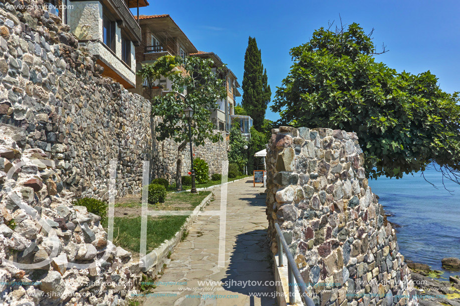 ancient fortifications and  embankment  of Sozopol, Burgas Region, Bulgaria