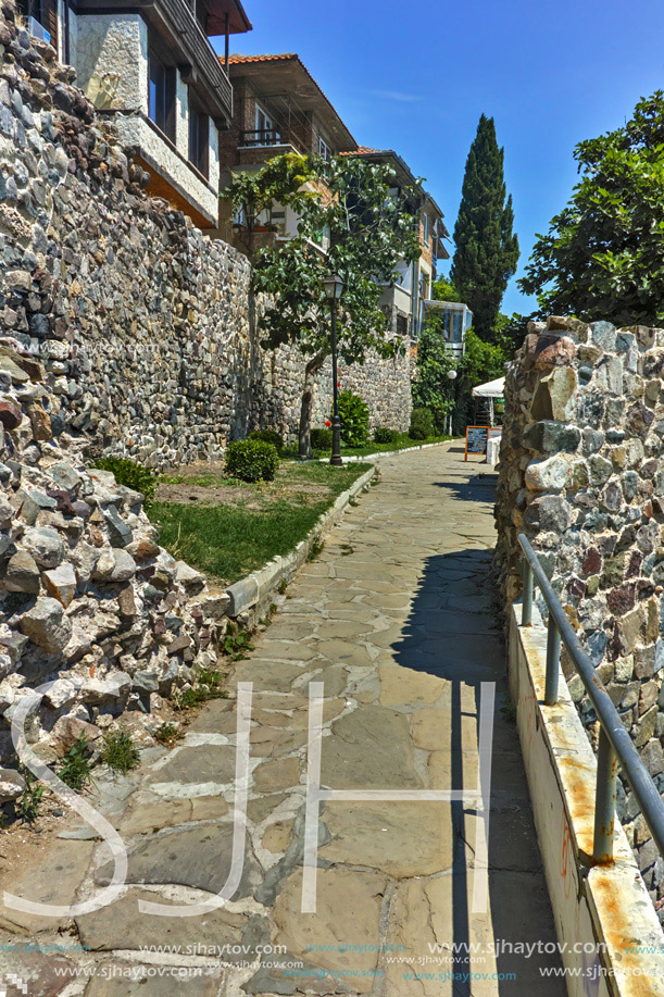 ancient fortifications and  embankment  of Sozopol, Burgas Region, Bulgaria