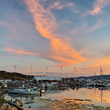 Red Sunset at the port of Sozopol, Burgas Region, Bulgaria
