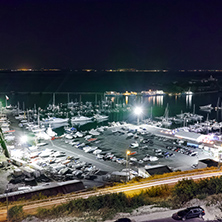 Night Panorama of the port of Sozopol, Burgas Region, Bulgaria
