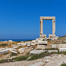 Panoramic view of Portara, Apollo Temple Entrance, Naxos Island, Cyclades, Greece