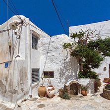 Old houses in the fortress in Chora town, Naxos Island, Cyclades, Greece