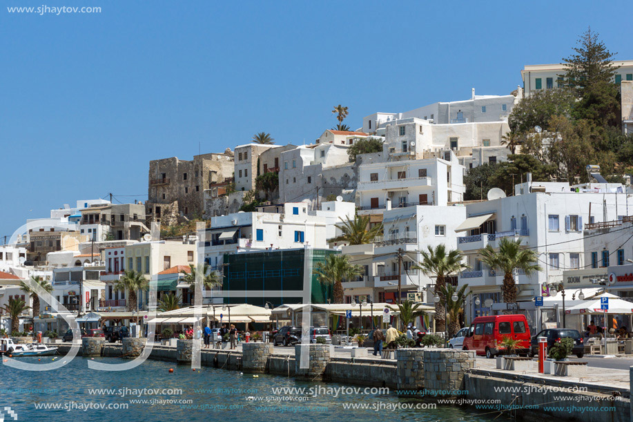 Embankment of Chora town, Naxos Island, Cyclades, Greece