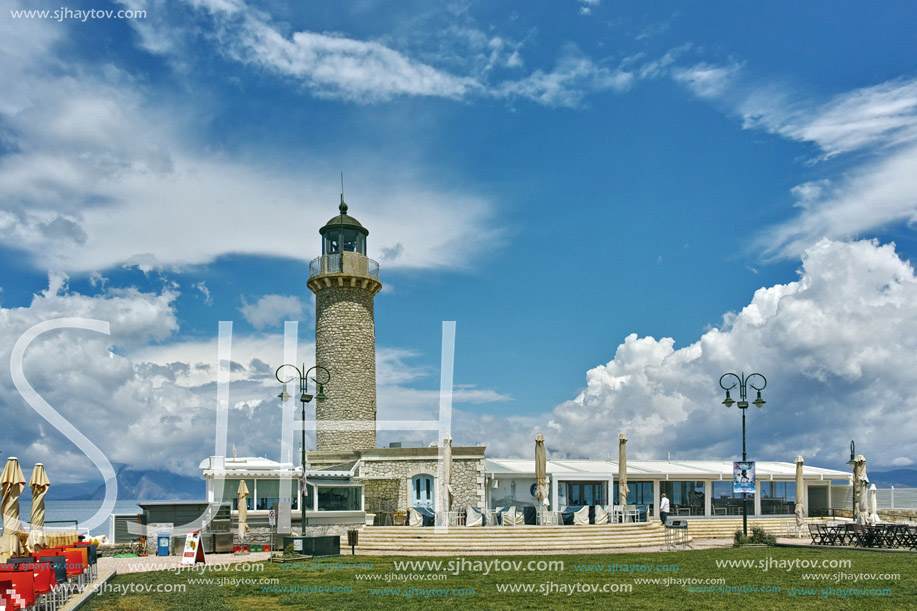 Panoramic view of Lighthouse in Patras, Peloponnese, Western Greece