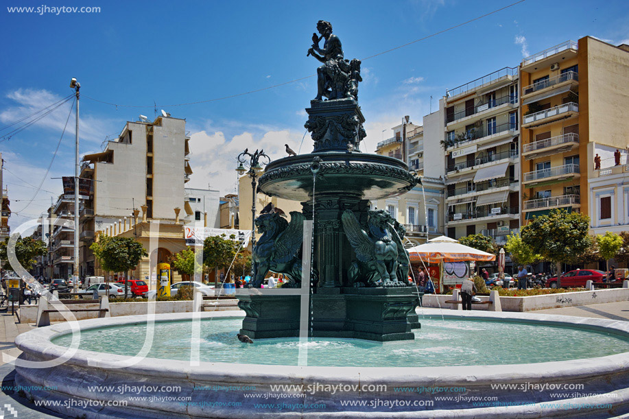 Panoramic view of King George I Square in Patras, Peloponnese, Western Greece