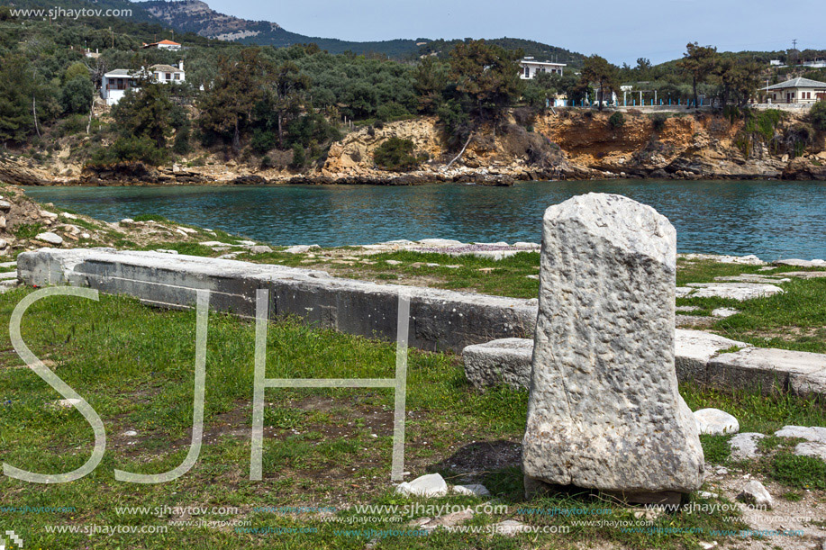 Amazing view of Ruins in Archaeological site of Aliki, Thassos island,  East Macedonia and Thrace, Greece