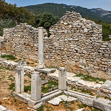 Inside view of  ancient church in Archaeological site of Aliki, Thassos island,  East Macedonia and Thrace, Greece