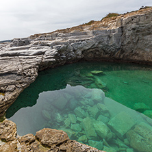 Clean waters of Giola Natural Pool in Thassos island, East Macedonia and Thrace, Greece