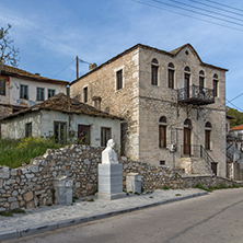 Panoramic view with old houses in village of Theologos,Thassos island, East Macedonia and Thrace, Greece