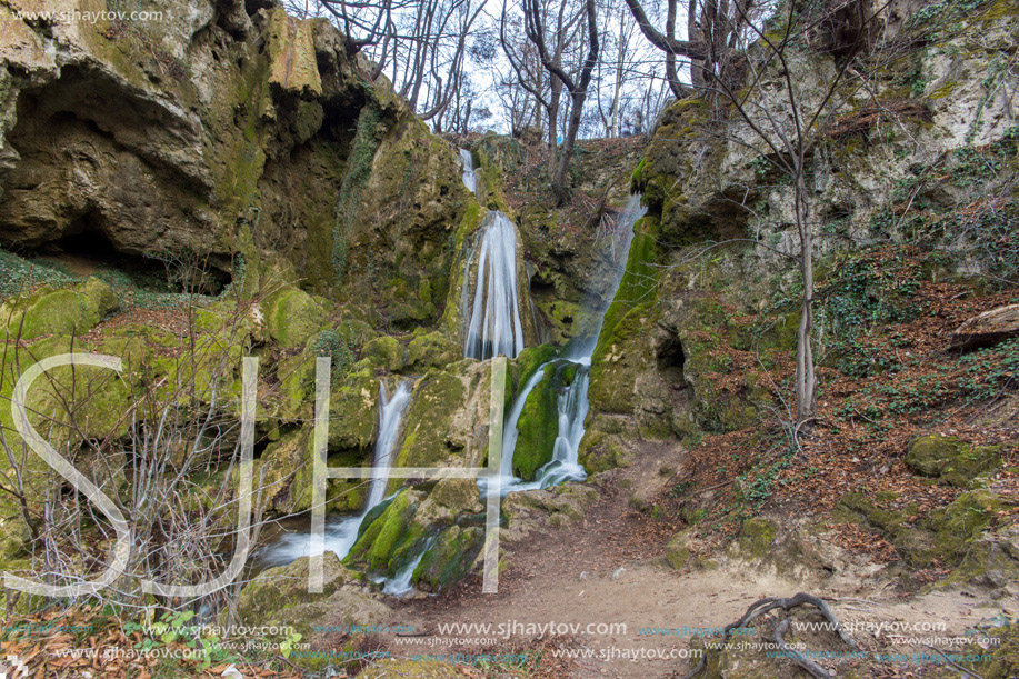 Beautiful view of Bachkovo waterfalls cascade in Rhodopes Mountain, Plovdiv region, Bulgaria