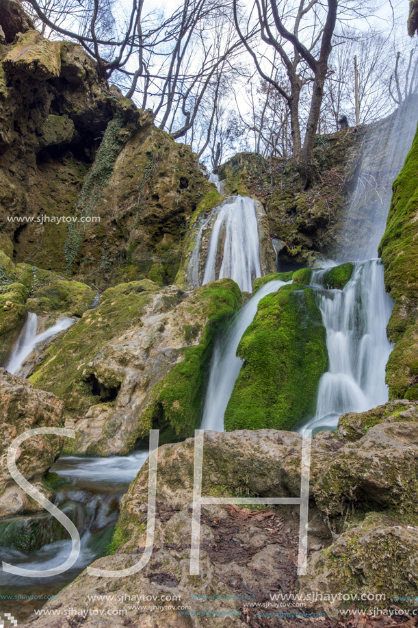 Beautiful Bachkovo waterfalls cascade in Rhodopes Mountain, Plovdiv region, Bulgaria