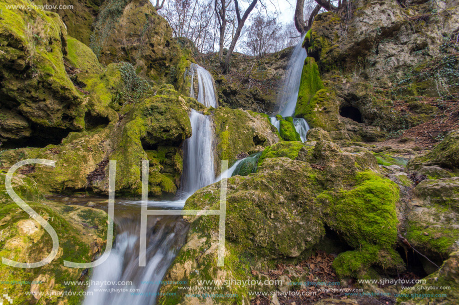 Deep forest Waterfall near village of Bachkovo, Rhodopes Mountain, Plovdiv region, Bulgaria