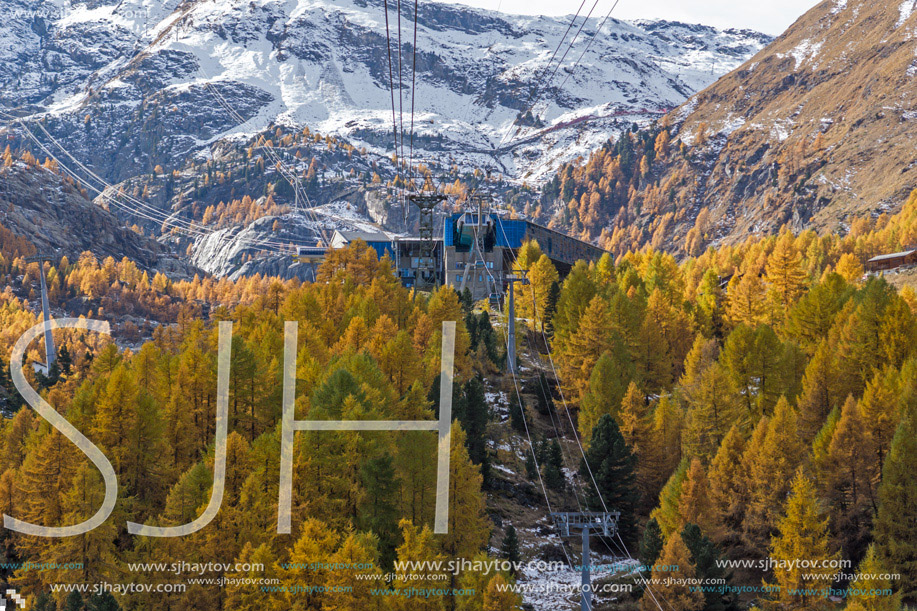 Amazing Autumn Landscape near Zermatt, Canton of Valais, Switzerland