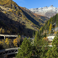 Amazing panorama of Alps and Lotschberg Tunnel under the mountain, Switzerland