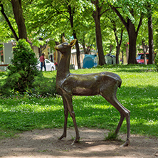 Green Grass and park in the center of the town of Hisarya, Plovdiv Region, Bulgaria