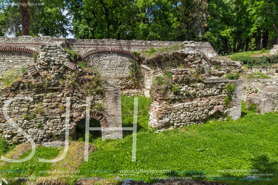 Ruins of the builings in the ancient Roman city of Diokletianopolis, town of Hisarya, Plovdiv Region, Bulgaria