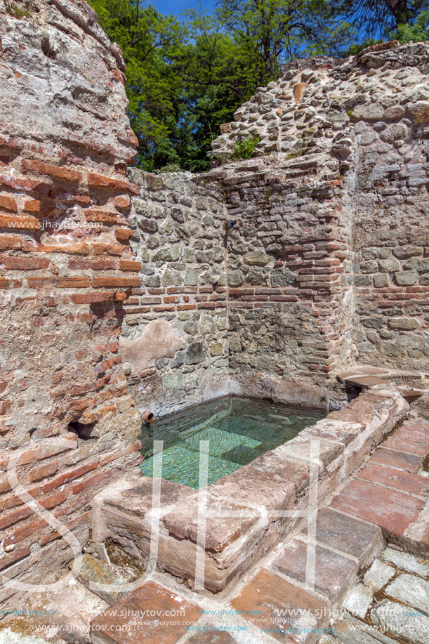 Remainings of wall and pool in  The ancient Thermal Baths of Diocletianopolis, town of Hisarya, Plovdiv Region, Bulgaria