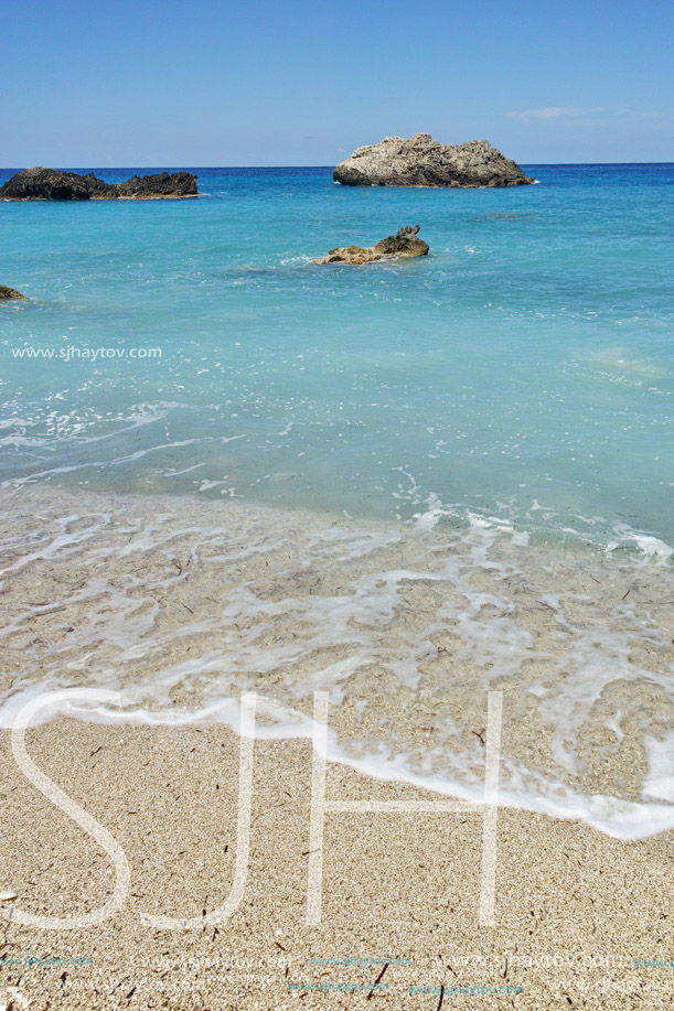 Stones in the water in Katisma Beach, Lefkada, Ionian Islands, Greece