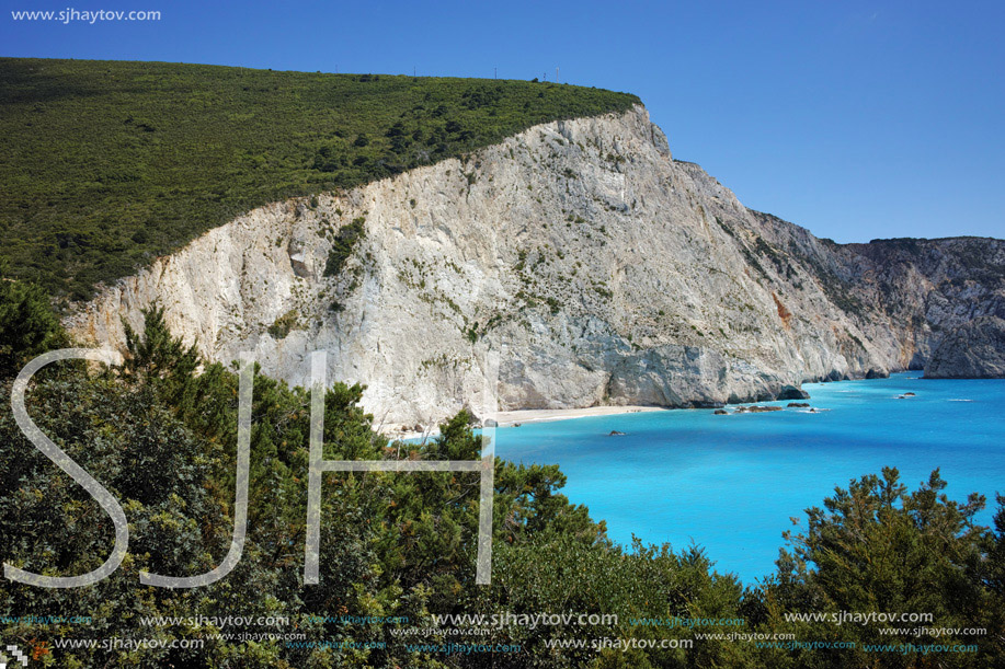 Panorama of Porto Katsiki Beach, Lefkada, Ionian Islands, Greece