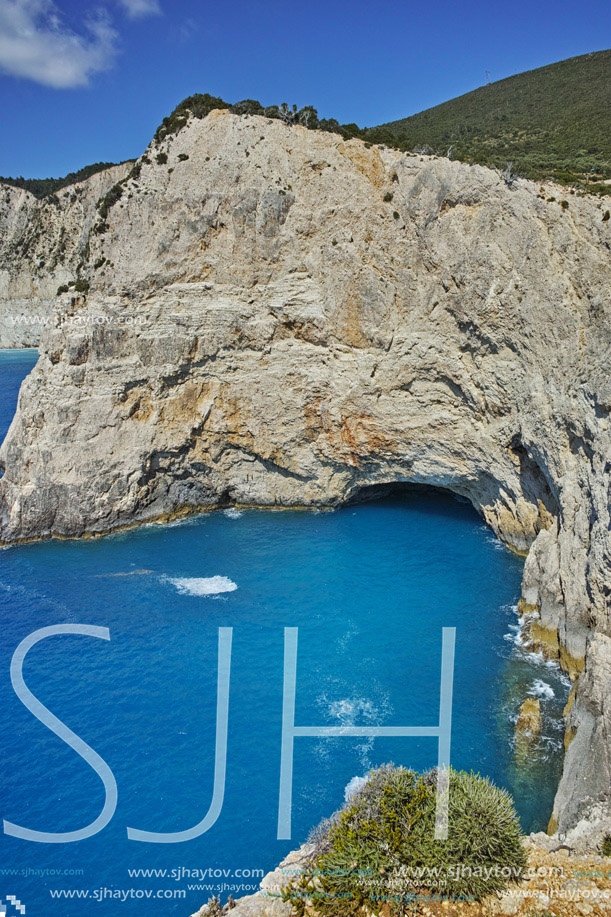 Amazing seascape with Rocks near Porto Katsiki Beach, Lefkada, Ionian Islands, Greece