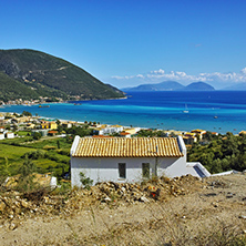 Amazing landscape of Vasiliki village and Ithaka and Kefalonia,  Ionian Islands, Greece