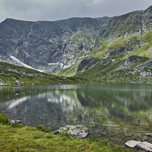 Panoramic view of The Twin lake, The Seven Rila Lakes, Bulgaria