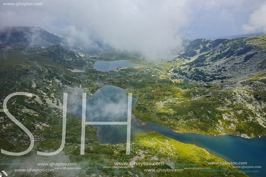 Fog over The Twin and the Trefoil lakes, The Seven Rila Lakes, Bulgaria