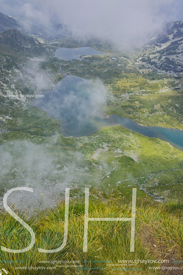 Clouds over The Twin and the Trefoil lakes, The Seven Rila Lakes, Bulgaria