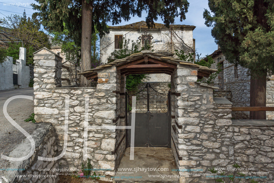 Entrance of old houses in village of Theologos,Thassos island, East Macedonia and Thrace, Greece