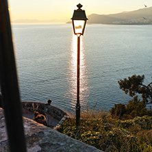 The last rays of the sun in Kavala, East Macedonia and Thrace, Greece