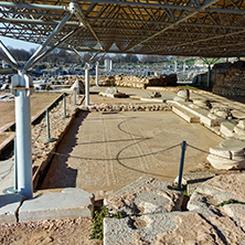 Ruins of octagon church in the archeological area of ancient Philippi, Eastern Macedonia and Thrace, Greece